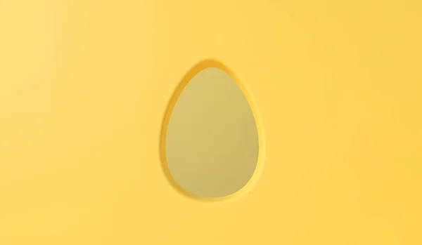 Hueco en forma de huevo de Pascua en un fondo de pared. Renderizado 3D — Foto de Stock