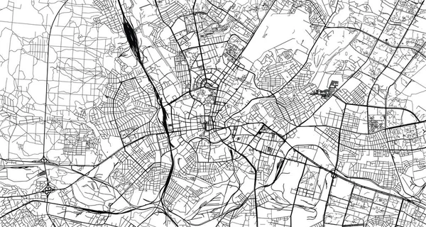 Vecteur urbain carte de ville de Kharkiv, Ukraine, Europe — Image vectorielle