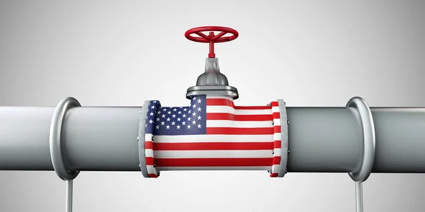 USA oil and gas fuel pipeline. Oil industry concept. 3D Rendering — Fotografia de Stock