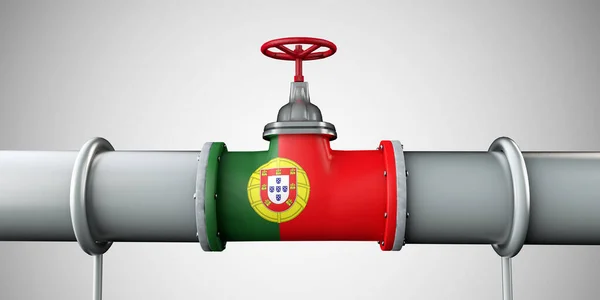 Portugal oil and gas fuel pipeline. Oil industry concept. 3D Rendering — 스톡 사진