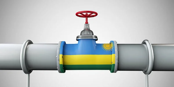 Gazoduc Rwanda pétrole et gaz. Concept d'industrie pétrolière. Rendu 3D — Photo