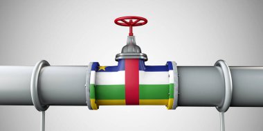 Orta Afrika Cumhuriyeti petrol ve doğalgaz boru hattı. Petrol endüstrisi konsepti. 3B Hazırlama