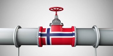 Norveç petrol ve doğalgaz boru hattı. Petrol endüstrisi konsepti. 3B Hazırlama