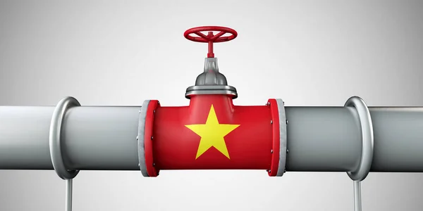 越南石油和天然气燃料管道。石油工业概念。3D渲染 — 图库照片