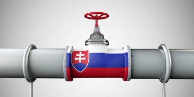 Slovakya petrol ve doğalgaz boru hattı. Petrol endüstrisi konsepti. 3B Hazırlama