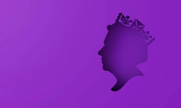 Side profile of her majesty Queen Elizabeth. 3D Rendering — 스톡 사진