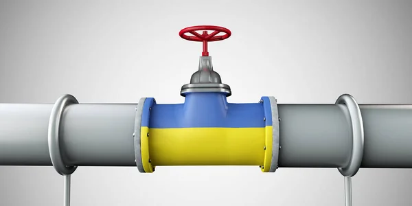 Ukraine oil and gas fuel pipeline. Oil industry concept. 3D Rendering — Stockfoto