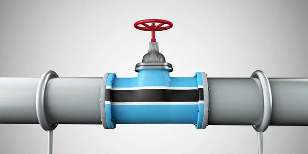 ボツワナの石油・ガス燃料パイプライン。石油産業の概念。3Dレンダリング — ストック写真
