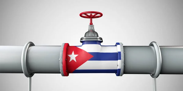 Cuba oil and gas fuel pipeline. Oil industry concept. 3D Rendering — Stock fotografie