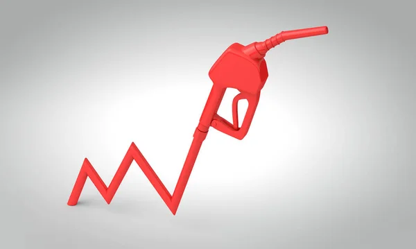 Aumento Dei Costi Del Carburante Pompa Benzina Aumento Grafico Rendering — Foto Stock