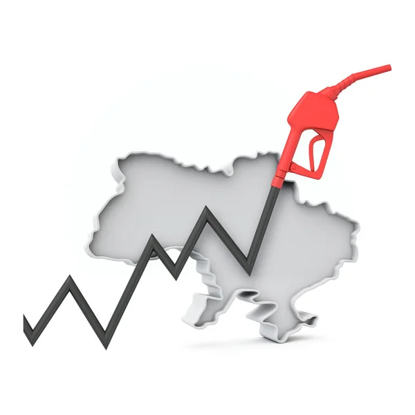 Aumento Custo Gasolina Combustível Conceito Ucraniano Renderização — Fotografia de Stock