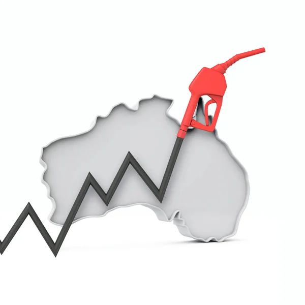 Зростаюча Вартість Бензину Палива Концепції Аустралії Рендерінг — стокове фото