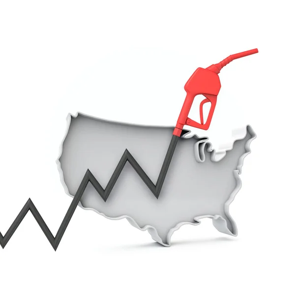 Aumento Del Coste Gasolina Combustible Concepto Renderizado — Foto de Stock