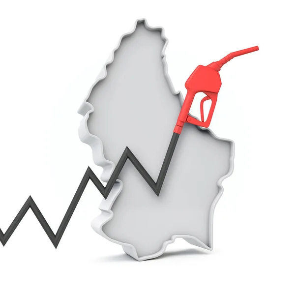 Stigande Kostnader För Bensin Och Bränsle Luxemburgskt Koncept Återgivning — Stockfoto