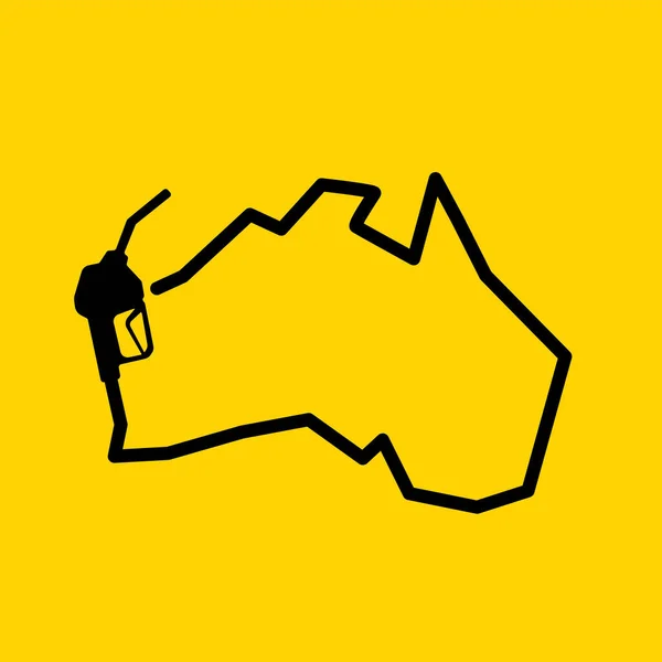 Übersichtskarte Von Australien Aus Einer Benzinpumpe — Stockvektor