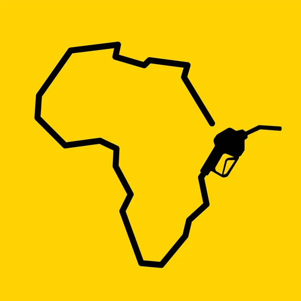 Esquema Del Mapa África Partir Una Bomba Gasolina — Vector de stock