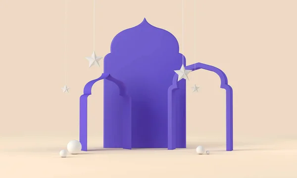 Eid Murbarak Traditional Religious Background Rendering — 图库照片