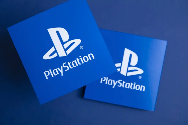 Londres Reino Unido Julio 2022 Sony Playstation Logo Blue Background —  Fotos de Stock