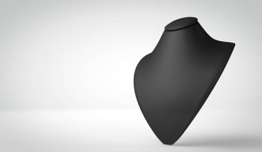 Zarif kolye takı tanıtım standı. 3d oluşturma.