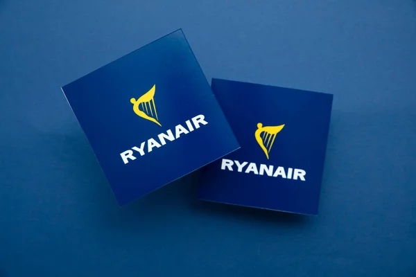 London Lipiec 2022 Logo Linii Lotniczych Ryanair Ryanair Brytyjskie Tanie — Zdjęcie stockowe