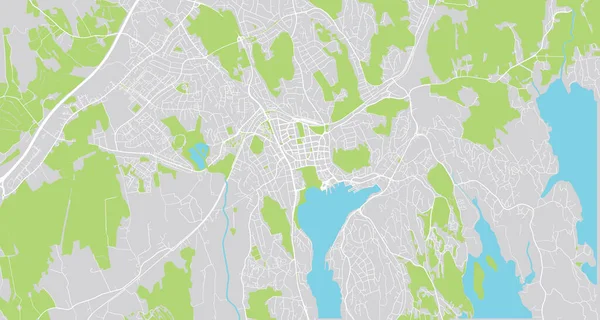 Urban Vector City Map Sandefjord Norway Europe — 图库矢量图片