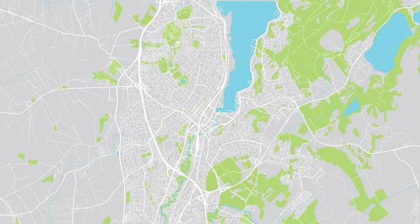 Sanders Norveç Avrupa Şehir Haritası — Stok Vektör