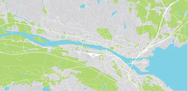 Urban Vector City Map Drammen Norway Europe — 图库矢量图片