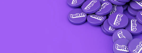 London July 2022 Twitch Video Game Live Streaming Logo Disks — ストック写真
