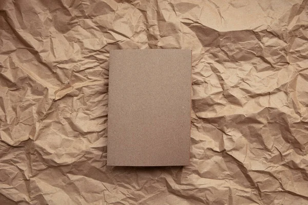 Blank Invitation Letter Template Mock Crumpled Brown Paper — ストック写真