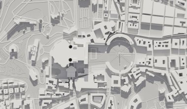 Rome, Italy city map aerial view. minimal design. 3D Rendering,