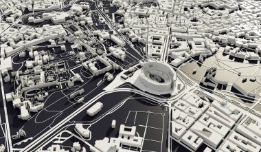 Rome, Italy city map aerial view. minimal design. 3D Rendering,