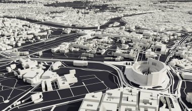 Rome, Italy city map aerial view. minimal design. 3D Rendering,