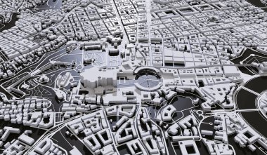 Rome, Italy city map aerial view. minimal design. 3D Rendering,