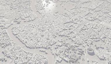 Rome, Italy city map aerial view. minimal design. 3D Rendering,