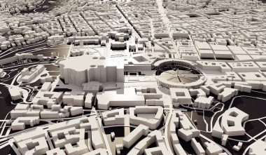 Rome, Italy city map aerial view. minimal design. 3D Rendering,