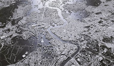 Rome, Italy city map aerial view. minimal design. 3D Rendering,
