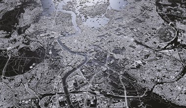 Rome, Italy city map aerial view. minimal design. 3D Rendering,