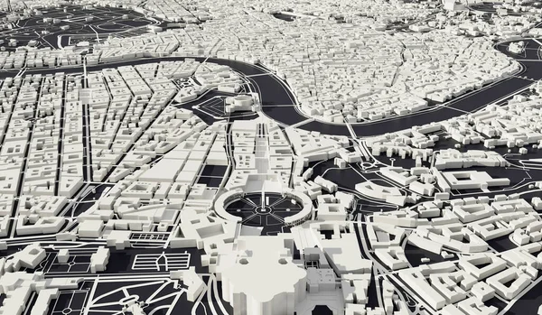 Rome, Italy city map aerial view. minimal design. 3D Rendering,