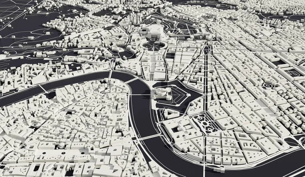 Rome Italy City Map Aerial View Minimal Design Rendering — Stockfoto