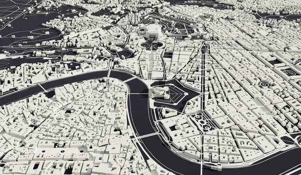 Rome, Italy city map aerial view. minimal design. 3D Rendering,