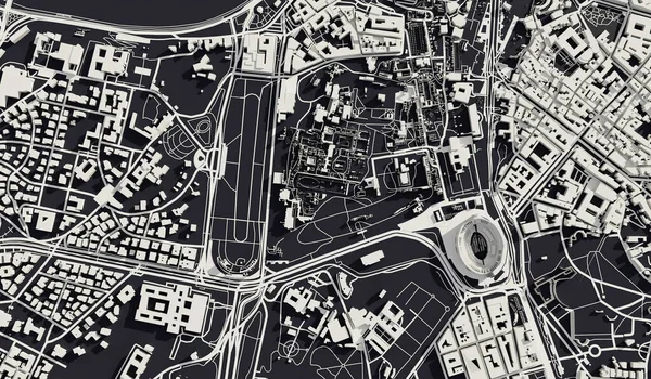 Rome Italy City Map Aerial View Minimal Design Rendering — Foto de Stock
