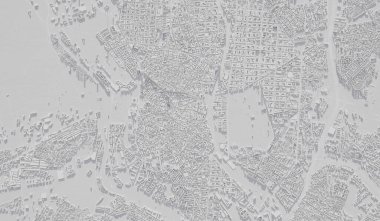 Madrid, Spain city map aerial view. minimal design. 3D Rendering,