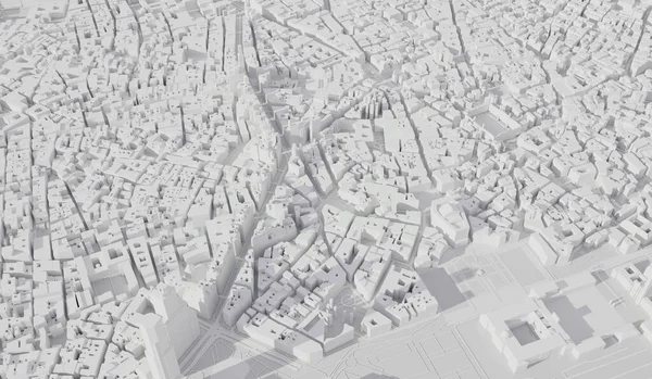 Madrid Spain City Map Aerial View Minimal Design Rendering — Foto de Stock