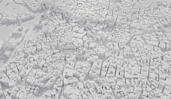 Madrid Spain City Map Aerial View Minimal Design Rendering — Zdjęcie stockowe