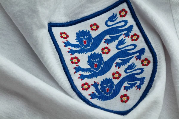 Лондон Великобритания Август 2022 Символ Три Льва Футболке Сборной Англии — стоковое фото