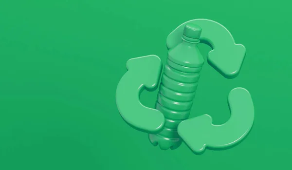 Waste Plastic Water Bottle Recycling Symbol Rendering — 스톡 사진