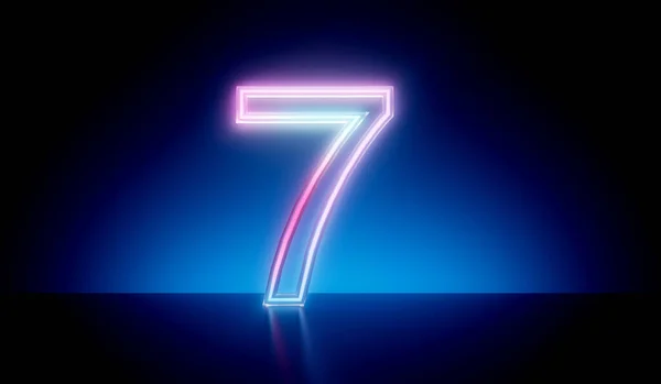 Number Neon Glowing Futuristic Tube Light Rendering — Stock Fotó