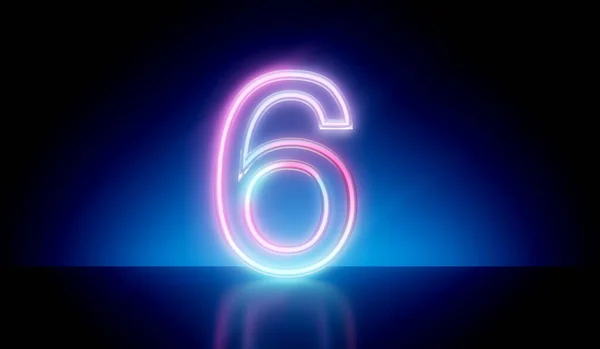 Number Neon Glowing Futuristic Tube Light Rendering — Stock Photo, Image