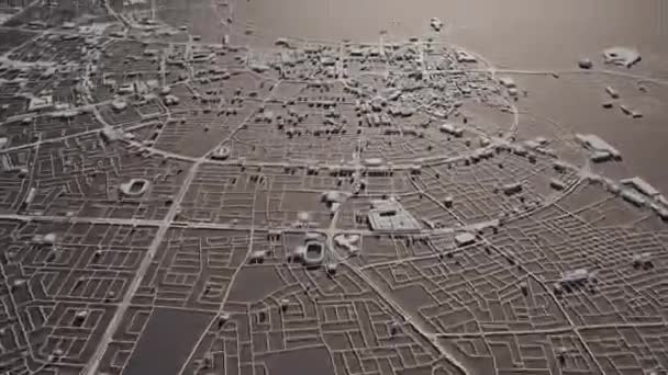 Doha Qatar City Map Aerial View Minimal Design Rendering — Stock Video