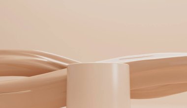 Make up and skincare product display presentation background. 3D Rendering.